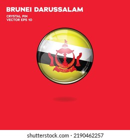 3ª bola o bola de plástico brillante y realista con la bandera de Brunei Darussalam