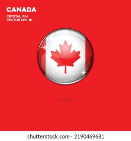 3d realistic shiny plastic ball or ball with Canada flag