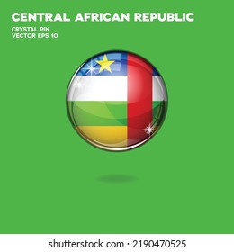 3d realistic shiny plastic ball or ball with Central African Republic flag