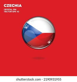 3.ª bola o bola plástica brillante realista con bandera checa