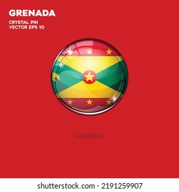 3d realistic shiny plastic ball or ball with Grenada flag