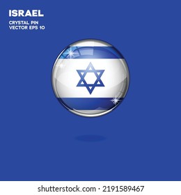 3d realistic shiny plastic ball or ball with Israel flag