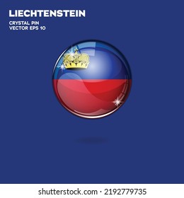 3d realistic shiny plastic ball or ball with Liechtenstein flag
