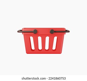 3d Realistic Shopping basket vector Illustration