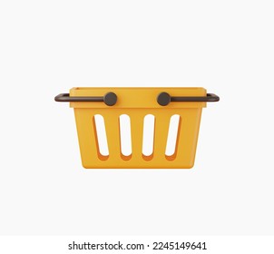 3d Realistic Shopping basket vector Illustration