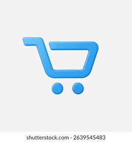 3d Realistic Shopping Chart icon vector Illustration