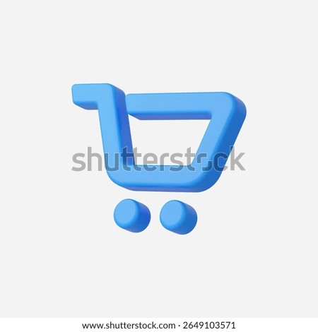 3d Realistic Shopping Chart icon vector Illustration