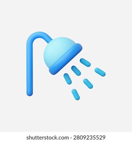 3d Realistic Shower icon vector illustration