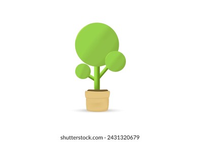 3d Realista simple Houseplant vector ilustración
