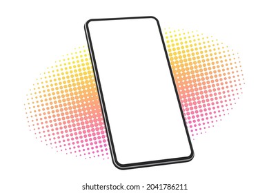 3D Pantalla en blanco de paro de smartphone realista. plantilla de presentación de UI UX. Marco de teléfono móvil, posición girada