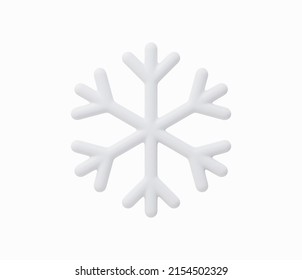 3d Realistic Snowflake Icon vector illustration.