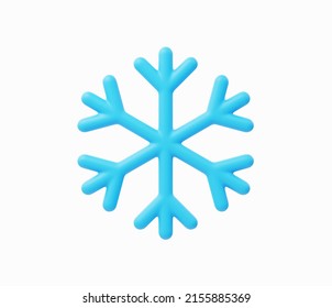 3d Ilustración vectorial del icono del copo de nieve realista.