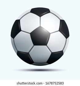 3D realistic soccer ball or foot ball floated off the ground  on white background.