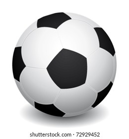 3d realistic soccer ball icon with shadow. Vector illustration.