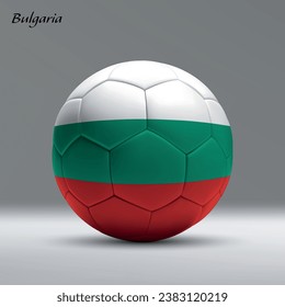 3d realistic soccer ball iwith flag of Bulgaria on studio background, Football banner template