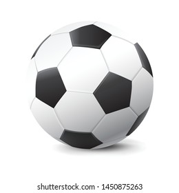 3D Realistic Soccer Ball Vector Clip Art