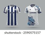 3d realistic soccer home and away jersey in Talleres style, football kit template 2025