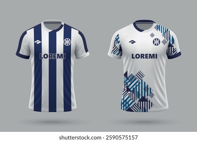 3d realistic soccer home and away jersey in Talleres style, football kit template 2025