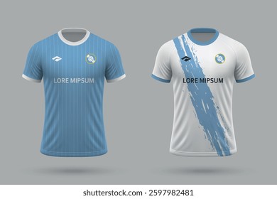 3d realistic soccer home and away jersey in Sporting Cristal style, football kit template 2025