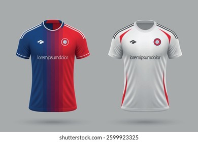 3d realistic soccer home and away jersey in Dallas style, football kit template 2025