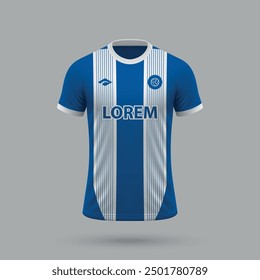 3d realistic soccer jersey in Alaves style, football shirt template 2024