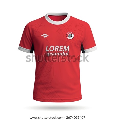 3d realistic soccer jersey in AZ Alkmaar style, football club shirt template 2026
