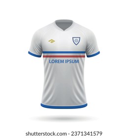 3d realistic soccer jersey in Bahia style, shirt template for football kit 2023