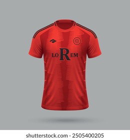 3d realistic soccer jersey in Bayern Munich style, football shirt template 2024