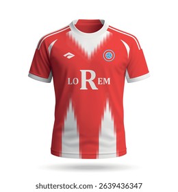 3d realistic soccer jersey in Bayern Munich style, football club shirt template 2025