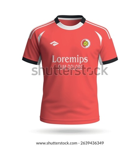 3d realistic soccer jersey in Benfica style, football club shirt template 2025