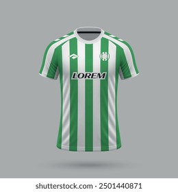 3d realistic soccer jersey in Betis style, football shirt template 2024