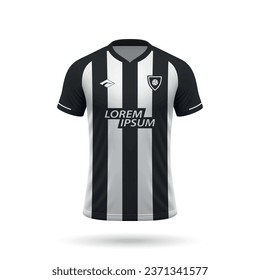 3d realistic soccer jersey in Botafogo style, shirt template for football kit 2023
