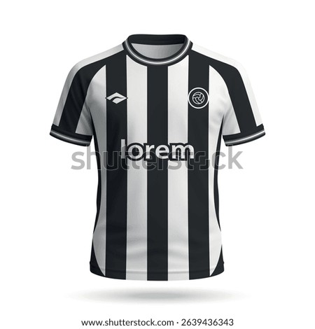 3d realistic soccer jersey in Botafogo style, football club shirt template 2025