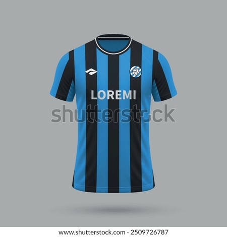 3d realistic soccer jersey in Brugge style, football shirt template 2024
