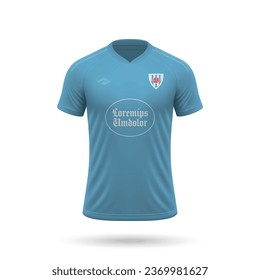 3d realistic soccer jersey in Celta style, shirt template for football kit 2023