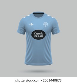 3d realistic soccer jersey in Celta style, football shirt template 2024