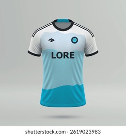 camisa de futebol realista 3d, modelo de camisa do clube de futebol 2025