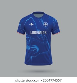 3d realistic soccer jersey in Chelsea style, football shirt template