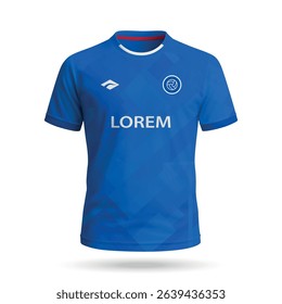 3d realistic soccer jersey in Chelsea style, football club shirt template 2025