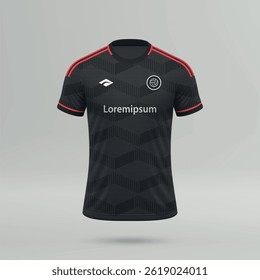 camisa de futebol realista 3d, modelo de camisa do clube de futebol 2025