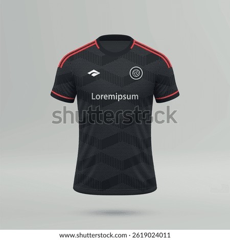 3d realistic soccer jersey DC United, football club shirt template 2025
