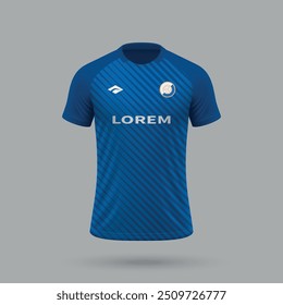 3d realistic soccer jersey in Dinamo Zagreb style, football shirt template 2024