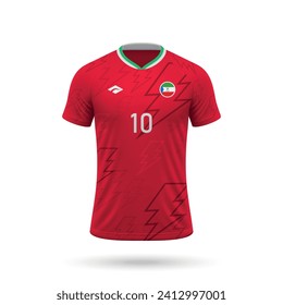 3d realistic soccer jersey Equatorial Guinea national team, shirt template for football kit 2024