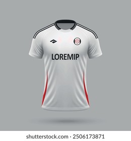 3d realistic soccer jersey in Fulham style, football shirt template 2024