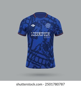 3d realistic soccer jersey in Getafe style, football shirt template 2024