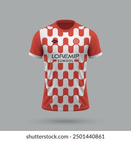 3d realistic soccer jersey in Girona style, football shirt template 2024