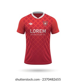 3d realistic soccer jersey in Heidenheim style, shirt template for football kit 2023