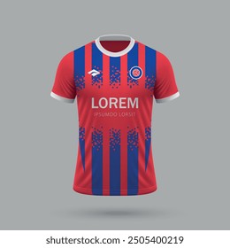 3d realistic soccer jersey in Heidenheim style, football shirt template 2024