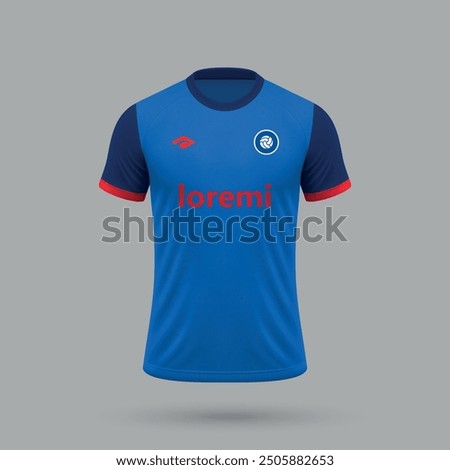 3d realistic soccer jersey in Holstein Kiel style, football shirt template 2024