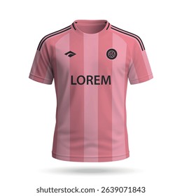 3d realistic soccer jersey in Inter Miami style, football club shirt template 2025